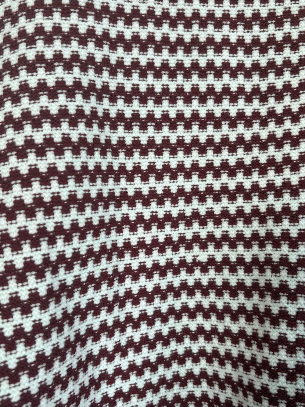 Free Assembly Woven Houndstooth Burgundy & White Cardigan Sweater S: Large - Picture 8 of 16